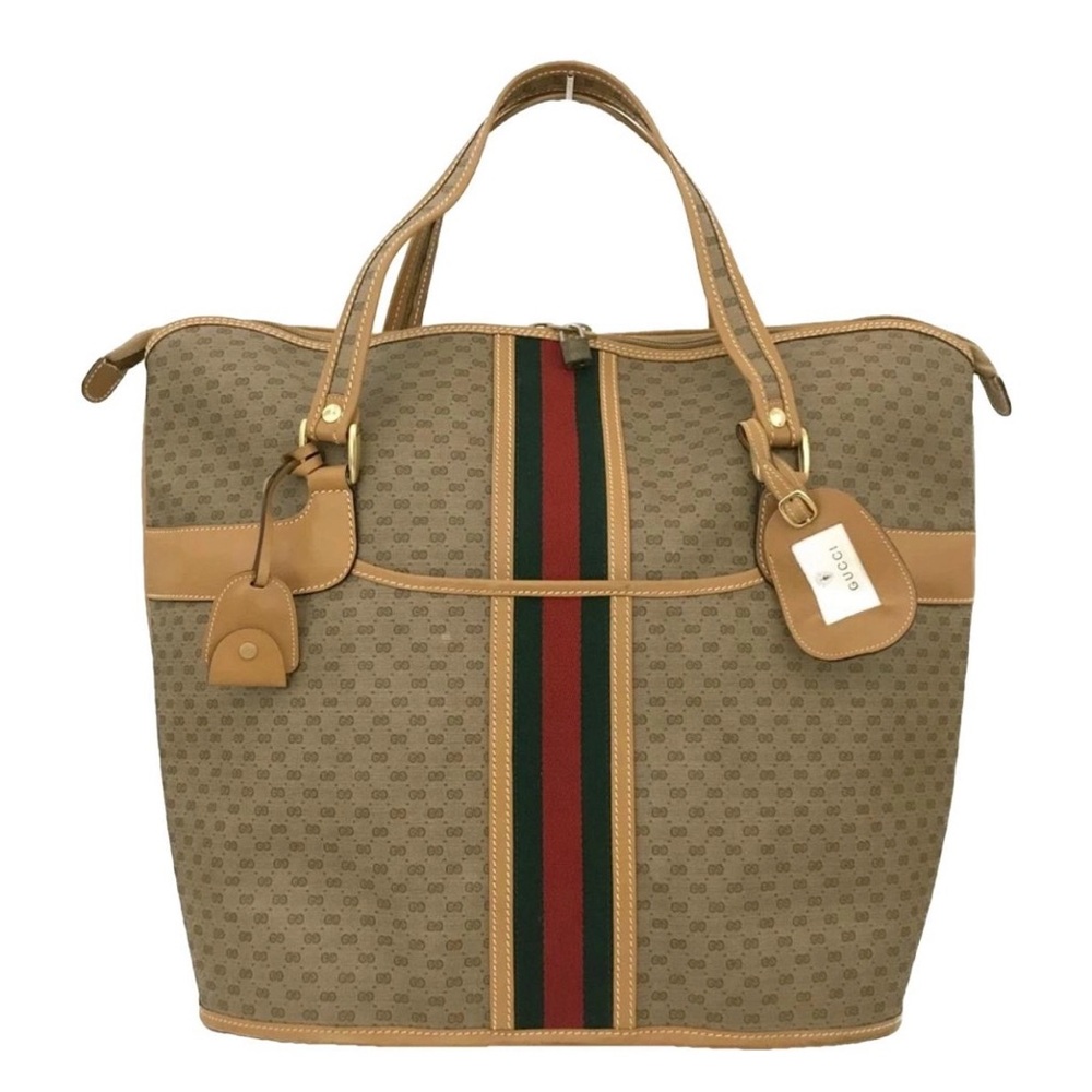 Gucci Supreme Tan Travel with Red and Green Accents original Lock and Key